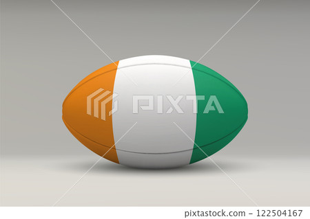 Cote D'Ivoire Rugby Ball with National Flag Design 122504167