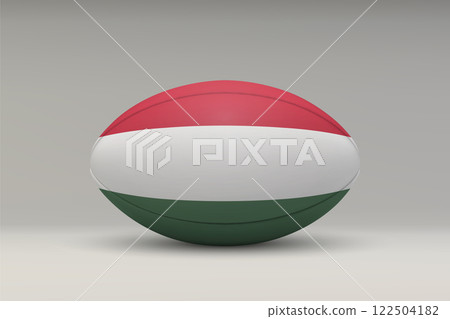 Hungary Rugby Ball with National Flag Design 122504182