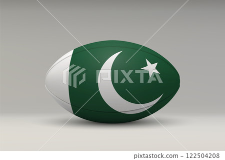 Pakistan Rugby Ball with National Flag Design 122504208