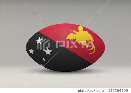 Papua New Guinea Rugby Ball with National Flag Design 122504209