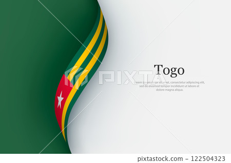 Togo flag on Waving ribbon 122504323