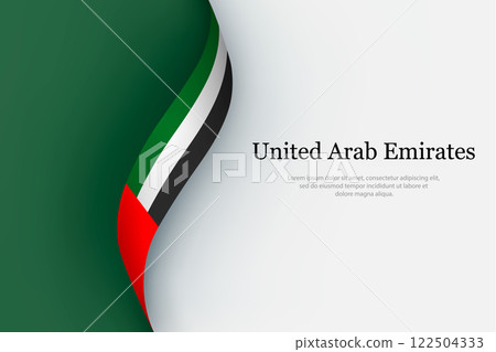 United Arab Emirates flag on Waving ribbon 122504333