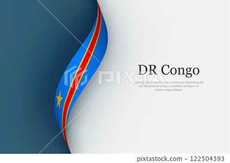DR Congo flag on Waving ribbon 122504393