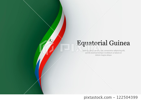 Equatorial Guinea flag on Waving ribbon 122504399