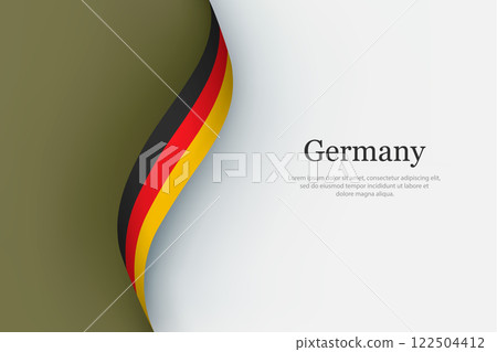 Germany flag on Waving ribbon 122504412