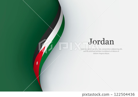 Jordan flag on Waving ribbon 122504436