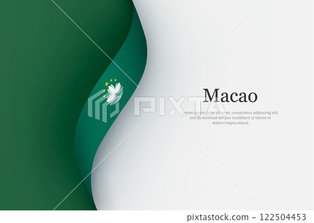 Macao flag on Waving ribbon Macao flag on Waving ribbon 122504453