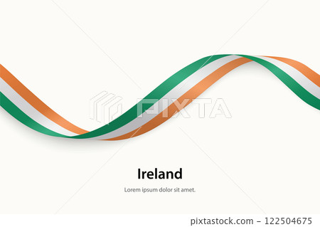 Ireland flag on Waving ribbon Ireland flag on Waving ribbon 122504675