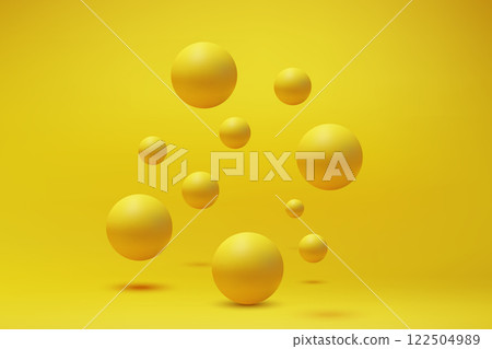 Yellow Spheres Arranged on Bright Yellow Background Yellow Spheres Arranged on Bright Yellow Background 122504989