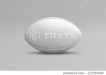 Minimalistic White Rugby Ball on Neutral Background Minimalistic White Rugby Ball on Neutral Background 122505000