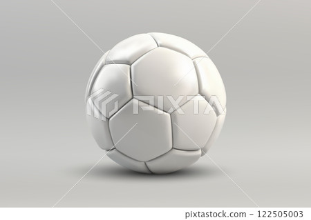 Minimalistic White Soccer Ball on Neutral Background Minimalistic White Soccer Ball on Neutral Background 122505003
