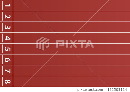 Red Running Track Lanes with Numbers Red Running Track Lanes with Numbers 122505114