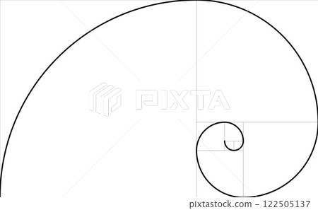 Golden Spiral Mathematical Design on White Background 122505137