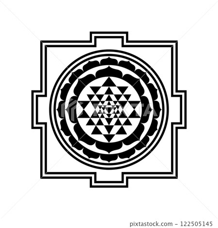 Sri Yantra Sacred Geometry Design in Black and White Sri Yantra Sacred Geometry Design in Black and White 122505145
