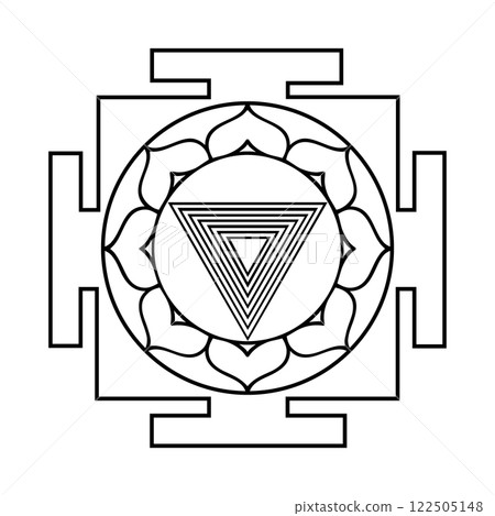 Tripura Bhairava Yantra Sacred Geometric Design 122505148