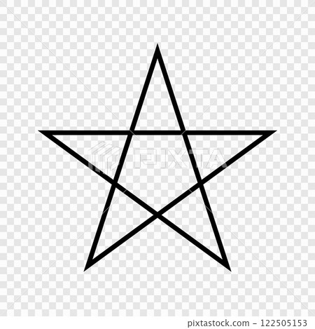 Pentagram Symbol in Black Outline Design 122505153