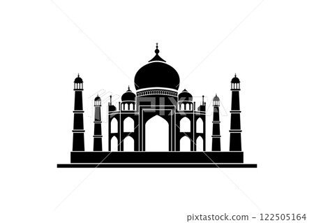 Taj Mahal Silhouette Logo with Bold Design Taj Mahal Silhouette Logo with Bold Design 122505164