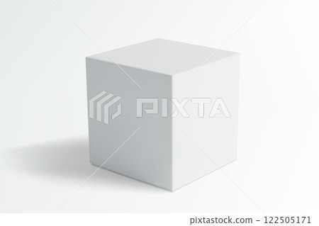 White cube on a gray gradient background 122505171