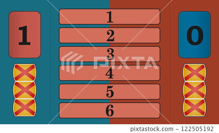 Team Game Show Scoreboard with Strikes and Points 122505192