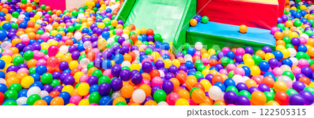 Exciting ball pit and slide combination for joyful indoor activities. Exciting ball pit and slide combination for joyful indoor activities. 122505315