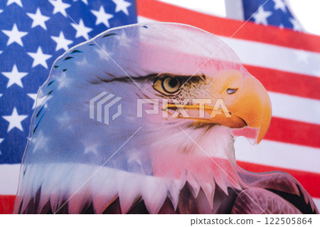 background american flag with bald eagle 122505864