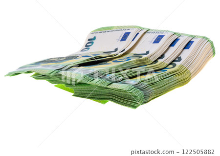 euro banknotes isolated 122505882