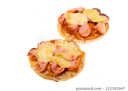pitta with sausage isolated pitta with sausage isolated 122505947