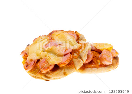 pitta with sausage isolated pitta with sausage isolated 122505949