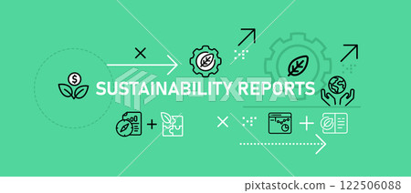 Sustainability Reports conceptual eco-friendly process renewable energy social organization business company information environmental development design icon outline set collection Sustainability Reports conceptual eco-friendly process renewable energy social organization business company information environmental development design icon outline set collection 122506088