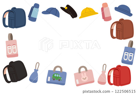 Elementary school preparation vector illustration frame 122506515