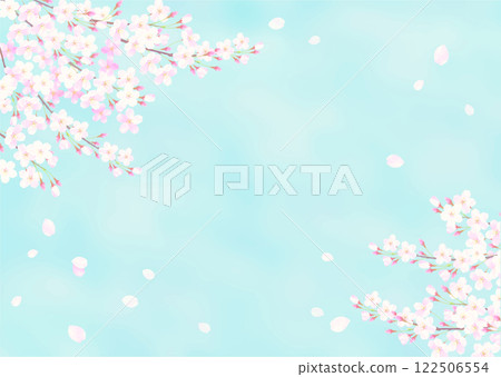 清爽的藍天和櫻花框入學典禮/畢業典禮 122506554