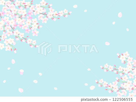 Refreshing blue sky and cherry blossom frame Entrance ceremony/Graduation ceremony Refreshing blue sky and cherry blossom frame Entrance ceremony/Graduation ceremony 122506555