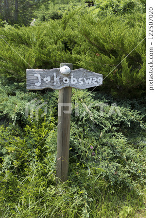 Sign, signpost of Way of St. James Sign, signpost of Way of St. James 122507020