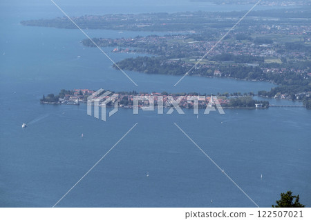 Panoramic view from Pfander mountain to lake Bodensee, Vorarlberg, Austria 122507021