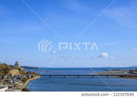 Scenery of Kitsuki Castle and the sea under blue skies Scenery of Kitsuki Castle and the sea under blue skies 122507698