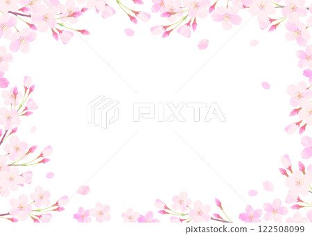 Cherry blossom and cherry blossom snow frame Entrance ceremony/Graduation ceremony Cherry blossom and cherry blossom snow frame Entrance ceremony/Graduation ceremony 122508099