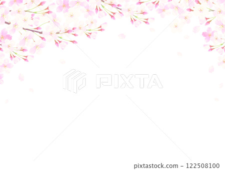 櫻花與櫻花雪框架入學儀式/畢業典禮 122508100