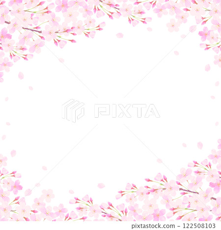 櫻花與櫻花雪框架入學儀式/畢業典禮 122508103