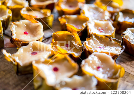 Nian gao or Chinese New Year's cake is sweet food 122508204