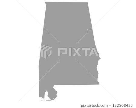Alabama map with grey color 122508433