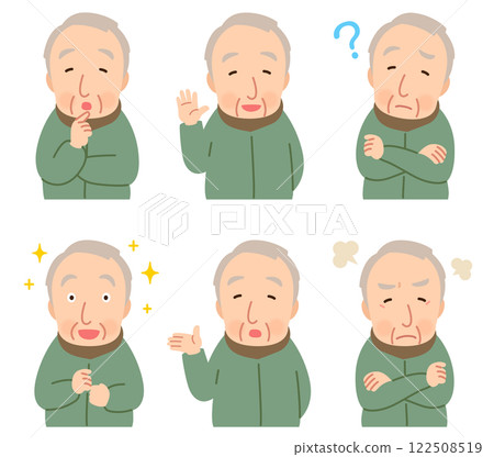 老人面部姿勢老年老人已故老人 122508519