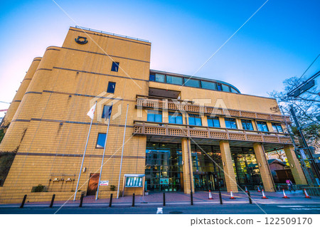 Yokozuna cityscape in Japan. Keikyu Railway Zushi-Hayama Station, Zushi City Hall in front of the station. Kameoka Hachimangu Shrine (Kamegaoka Hachimangu Shrine) is in the far right. Yokozuna cityscape in Japan. Keikyu Railway Zushi-Hayama Station, Zushi City Hall in front of the station. Kameoka Hachimangu Shrine (Kamegaoka Hachimangu Shrine) is in the far right. 122509170