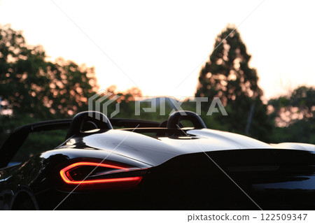 Glossy black open car 122509347