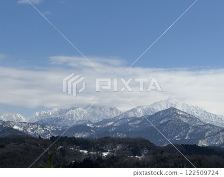 冬季的立山連峰（1月 ※富山縣立山町吉峰綠色公園） 122509724