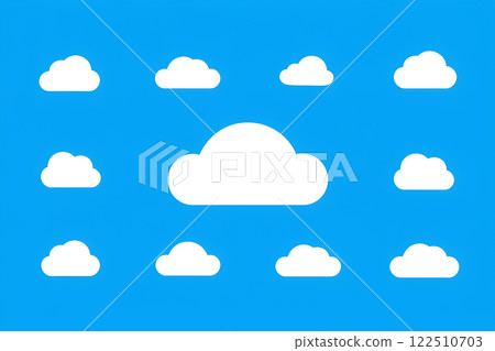 Illustration of clouds on blue background 122510703