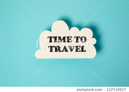 White cloud with the words time to travel written on it 122510927