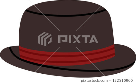 Bowler Hat Vector Illustration On Transparent Background 122510960