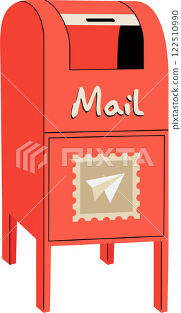 Retro mailbox with post stamp 122510990