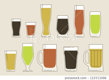 Set Of Various Beer Glasses And Mugs Set Of Various Beer Glasses And Mugs 122511006