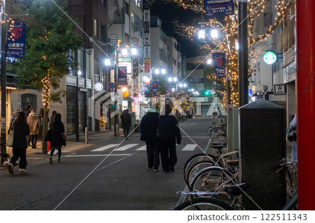 Night view in front of Chitose Karasuyama Station, Setagaya Ward, Tokyo Night view in front of Chitose Karasuyama Station, Setagaya Ward, Tokyo 122511343